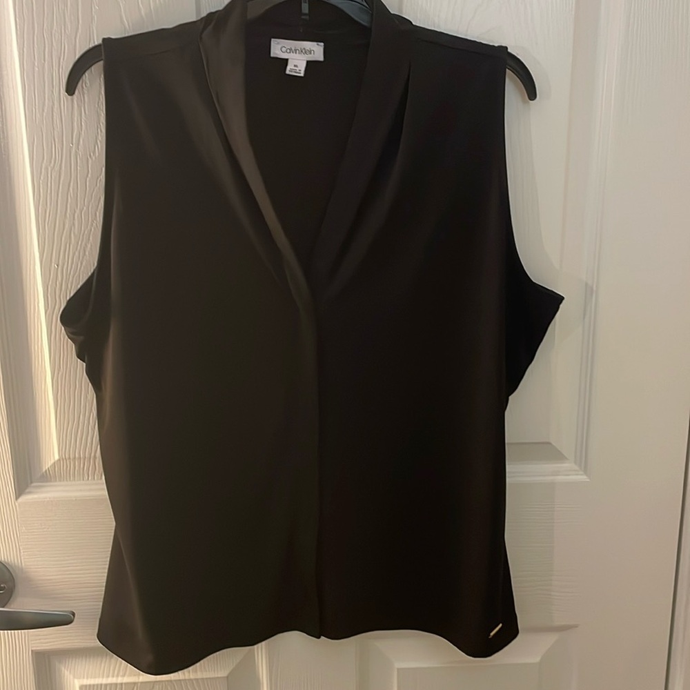Dressy Black Sleeveless Calvin Klein Top